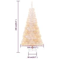 Kunstkerstboom met iriserende uiteinden 240 cm PVC wit - thumbnail