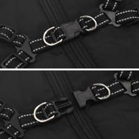 Hondenjas met harnas waterdicht reflecterend zwart L48 - thumbnail