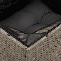 5-delige Loungeset met kussens poly rattan grijs - thumbnail