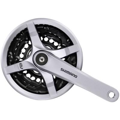 Shimano crankstel 6/7/8 speed tourney fc-ty501 met 170mm crankarm 42 x 34 x 24t met kettingscherm zilver