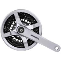 Shimano crankstel 6/7/8 speed tourney fc-ty501 met 170mm crankarm 42 x 34 x 24t met kettingscherm zilver - thumbnail