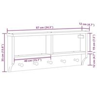 Wandkapstok SANDNES wit 87x12x35 cm massief grenenhout - thumbnail