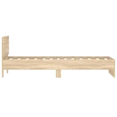 Bedframe met hoofdbord zonder matras sonoma eiken 90x200 cm