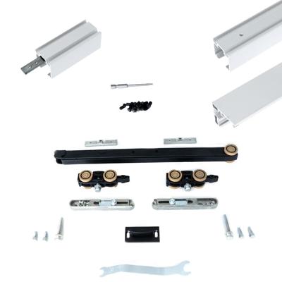 Xperta set 6m rail - Wit - vloerplint - Enkele deur - Dubbel soft - inbouw manual fix