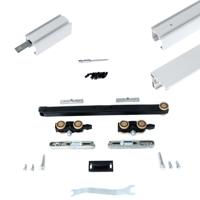 Xperta set 6m rail - Wit - vloerplint - Enkele deur - Dubbel soft - inbouw manual fix - thumbnail