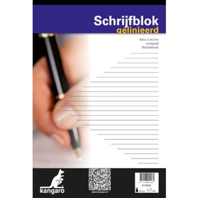 Schrijfblok A4 lijn 100 blad pak a 5 st