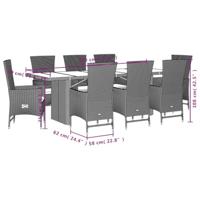 9-delige Tuinset met kussens poly rattan beige - thumbnail
