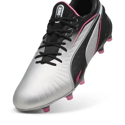 PUMA King Ultimate Gras / Kunstgras Voetbalschoenen (MG) Zilver Zwart Roze