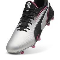 PUMA King Ultimate Gras / Kunstgras Voetbalschoenen (MG) Zilver Zwart Roze - thumbnail