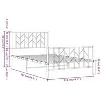 Bedframe met hoofd- en voeteneinde metaal wit 107x203 cm - thumbnail