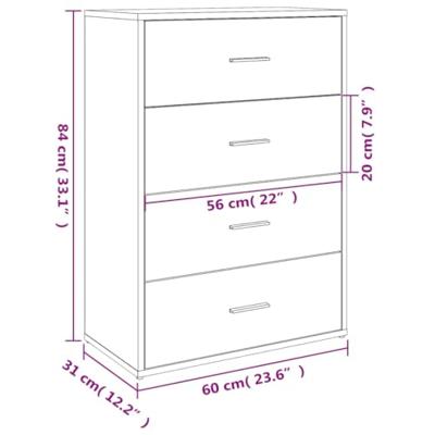 Dressoirs 2 st 60x31x84 cm bewerkt hout zwart