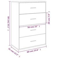 Dressoirs 2 st 60x31x84 cm bewerkt hout gerookt eikenkleurig - thumbnail