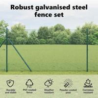 VidaXL Afrasteringspaal groen 25 x 1 m (12 x 12 mm gaas) staal - thumbnail