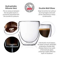 Bodum Dubbelwandige espressoglazen Pavina - gepatenteerd ventiel - 80 ml - 6 stuks - thumbnail