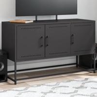 Tv-meubel 100,5x39x60,5 cm staal zwart - thumbnail