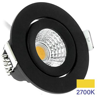 EcoDim LED inbouwspot 5W 2700K 62mm 60gr rond verstelbaar zwart - LED4835