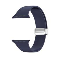 Siliconen bandje - Folding Buckle - Donkerblauw - Geschikt voor Apple Watch 38mm / 40mm / 41mm / 42mm - thumbnail
