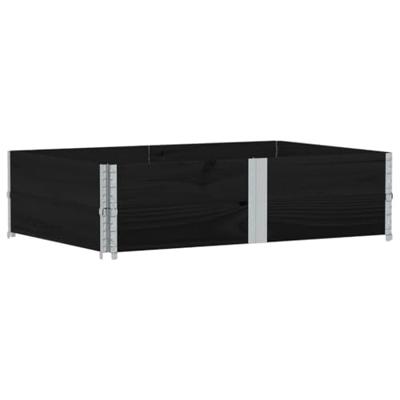 Palletopzetranden 2 st 150x100 cm massief grenenhout zwart