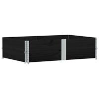 Palletopzetranden 2 st 150x100 cm massief grenenhout zwart - thumbnail