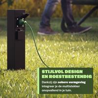 Tuincontactdoos Zwart 4 Stekker 38x12,5x12,5cm - thumbnail