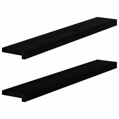 VidaXL Vensterbanken 2 st 100x15x2 cm massief eikenhout donkerbruin