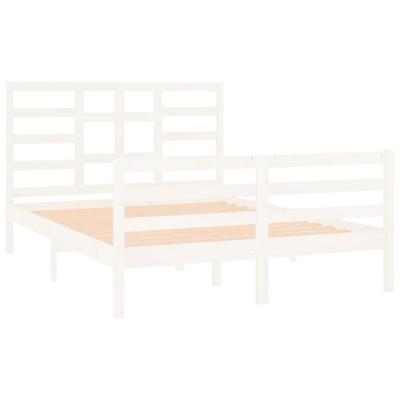 Bedframe massief hout wit 140x190 cm