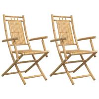Tuinstoelen 2 st inklapbaar 53x66x99 bamboe - thumbnail