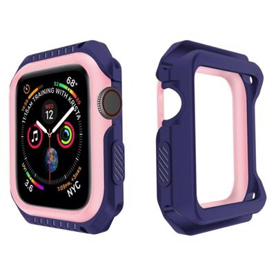 Smart Watch schokbestendig twee kleur beschermende case voor Apple Watch serie 3 42mm (roze blauw)