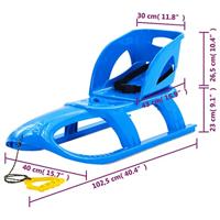 VidaXL Slee met zitje 102,5x40x23 cm polypropeen blauw - thumbnail
