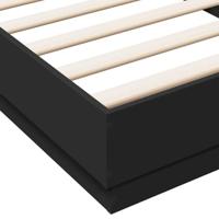 Bedframe bewerkt hout zwart 100x200 cm - thumbnail