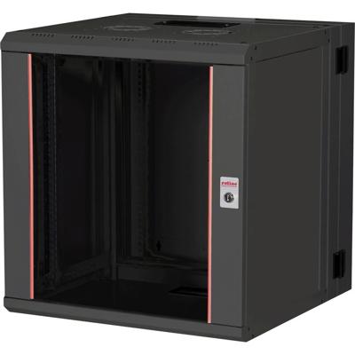 ROLINE 19-inch wandbehuizing Pro 12 U , 600x600 BxD tweedelig draaibaar zwart