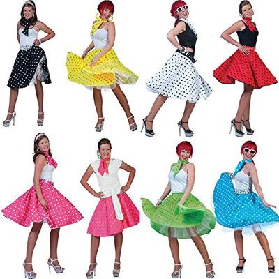 Rock and Roll rok met sjaaltje groen/roze