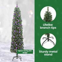 VidaXL Kunstkerstboom groen 210 cm pvc en staal en kunststof - thumbnail