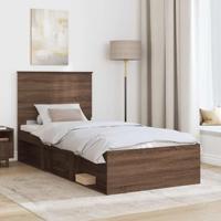 Bedframe Bruin Eiken 90 x 190 cm Massief grenenhout - thumbnail