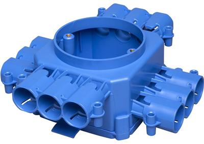 Centraaldoos CHP60 12 ingangen ABB voor gipsplaat plafonds verlaagd buis 16 en 19mm meer ruimte