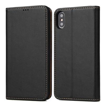 Horizontale Flip PU lederen draagtas voor iPhone XS Max met houder & kaartsleuven & portemonnee (zwart)