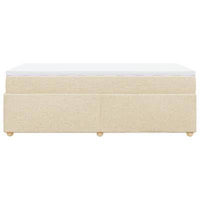 Boxspring met matras stof crèmekleurig 90x200 cm