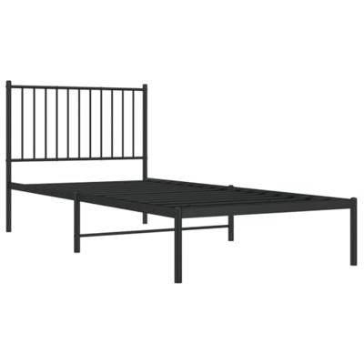 Bedframe met hoofdbord metaal zwart 90x200 cm Bedframe met hoofdbord metaal zwart 90x200 cm