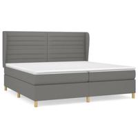 Boxspring met matras stof donkergrijs 200x200 cm - thumbnail
