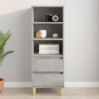 Hoge kast 40x36x110 cm bewerkt hout betongrijs - thumbnail