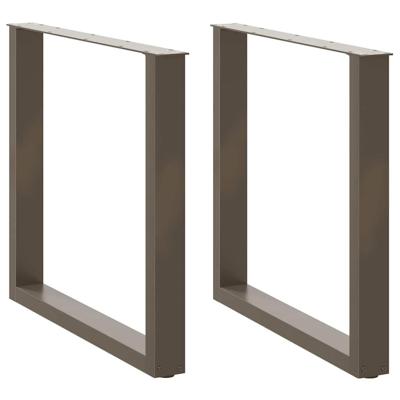 Eettafelpoten 2 st U-vormig 80x(72-73) cm staal naturel