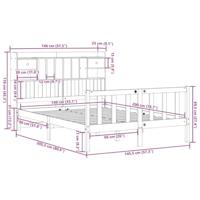 Bed met boekenkast zonder matras grenenhout wasbruin 140x200 cm - thumbnail