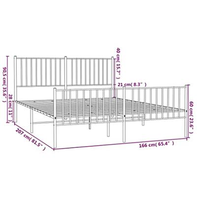 Bedframe met hoofd- en voeteneinde metaal wit 160x200 cm Bedframe met hoofd- en voeteneinde metaal wit 160x200 cm