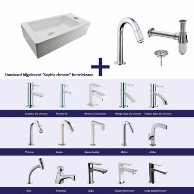 Fonteinset Chepri Mini Rechts 36X18X9 cm Chroom Aqua Splash