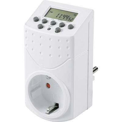 Basetech 1528580 Stopcontact-schakelklok Digitaal Weekprogramma 1800 W IP20 Countdown-functie, Toevalsfunctie