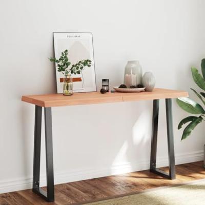 Tafelblad natuurlijke rand 140x50x6 cm eikenhout lichtbruin