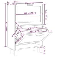 VidaXL Schoenenkast 52x25x80 cm bewerkt hout & natuurlijk rattan bruin - thumbnail