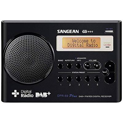 Sangean DPR-69+ Transistorradio DAB+, VHF (FM) Acculaadfunctie Zwart