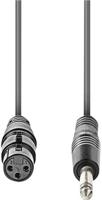 Ongebalanceerde XLR-Audiokabel | XLR 3-pins female - 6,35 mm male | 10 m | Grijs - thumbnail
