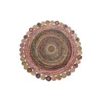 Tapijt DKD Home Decor Katoen Multicolour Jute (200 x 200 x 1 cm) - thumbnail